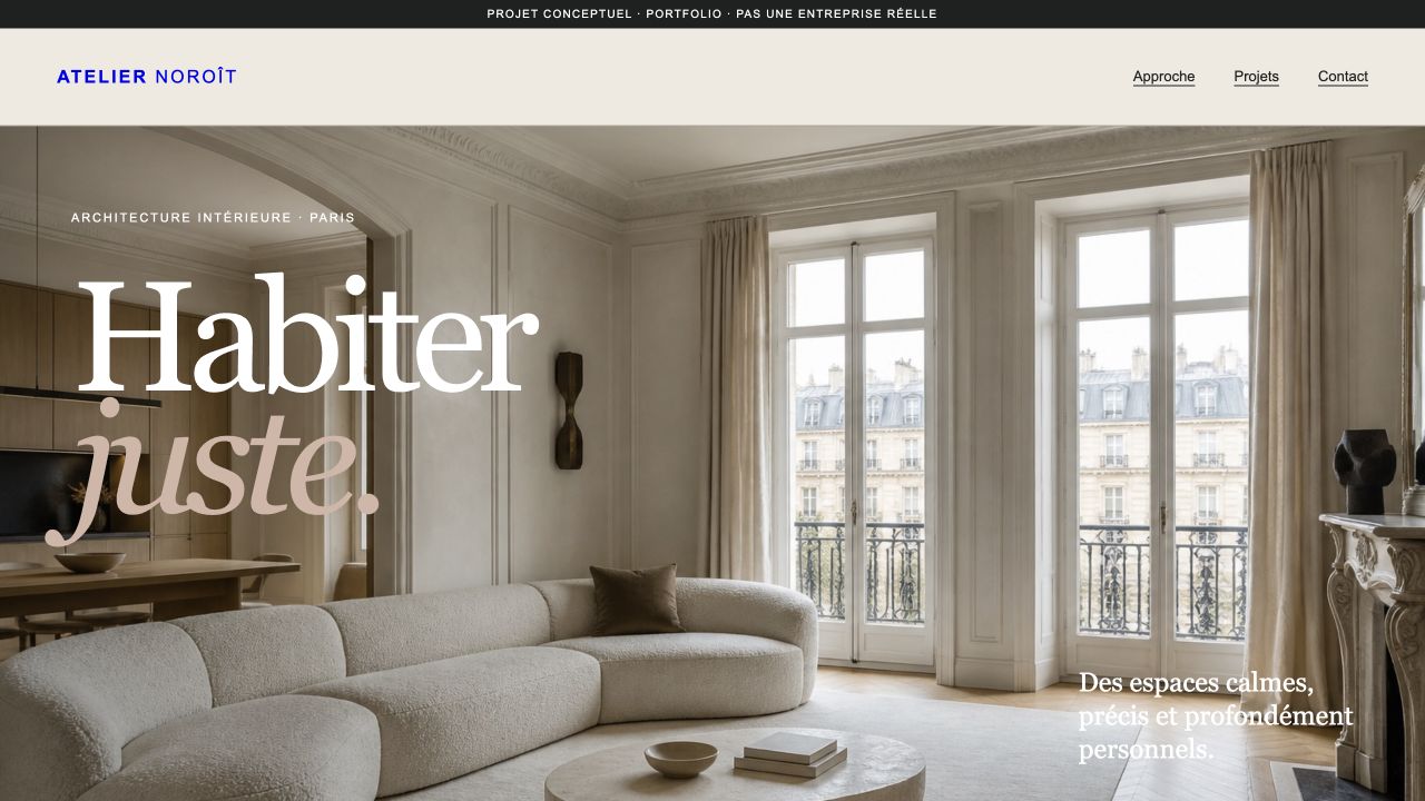 Atelier Noroît website homepage